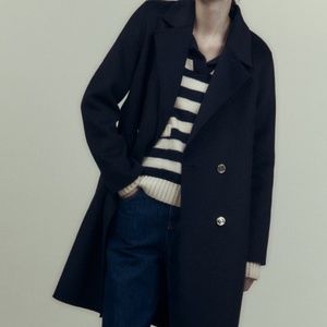 Zara's black lapel wool coat size L for women